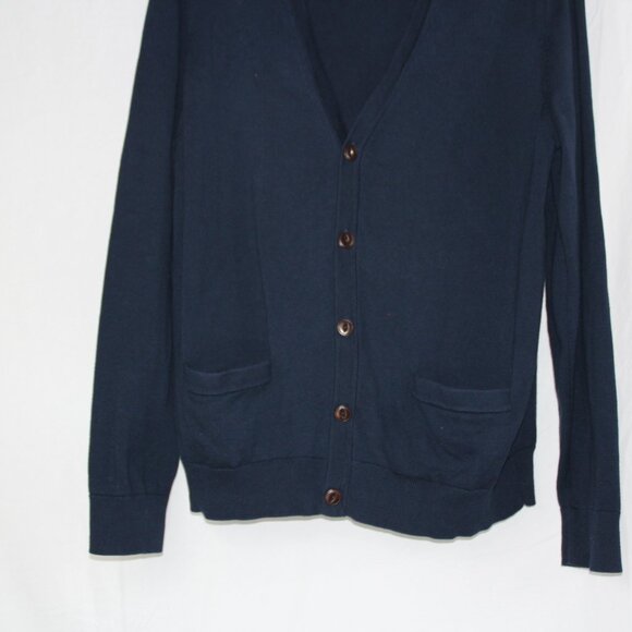 Lands' End Men's Blue Button Cardigan Sweater Size L w/Pockets The Outfitters - Picture 6 of 10